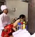 Horny japanese cook fucks a mature lady